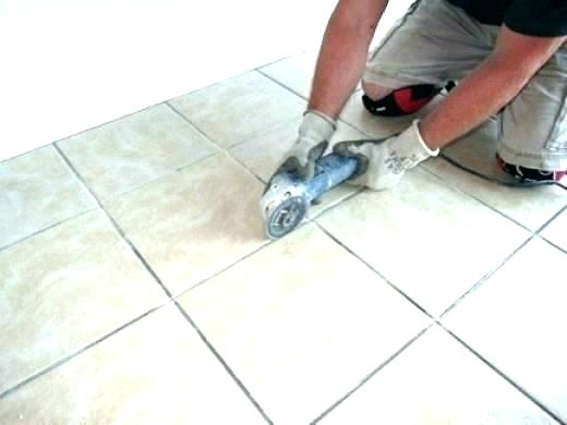 Regrouting shop tile floor